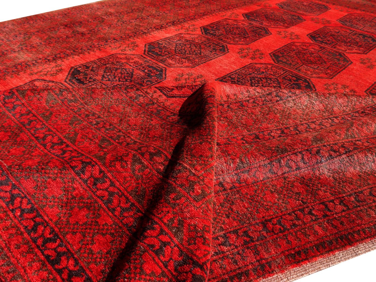 Ersari Rug Tribal Turkoman Hand Knotted Semi Antique Carpet 8