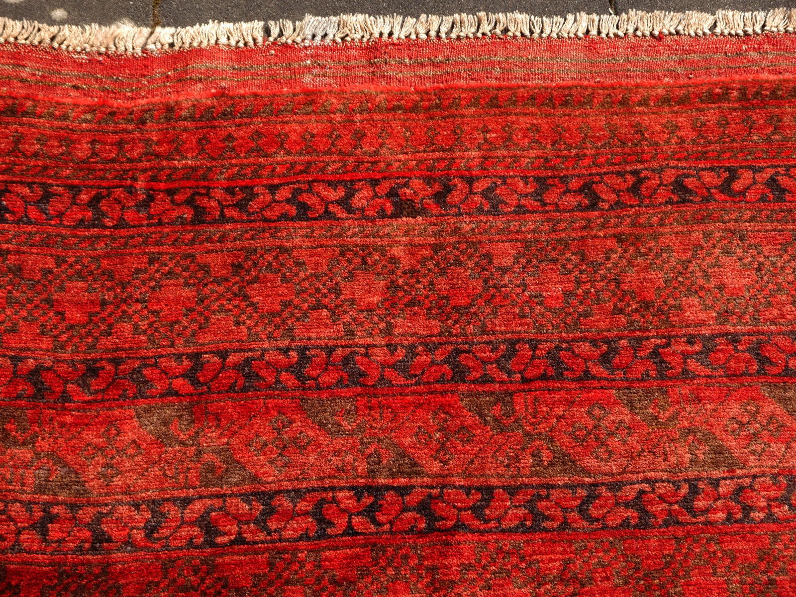 Wool Ersari Rug Tribal Turkoman Hand Knotted Semi Antique Carpet