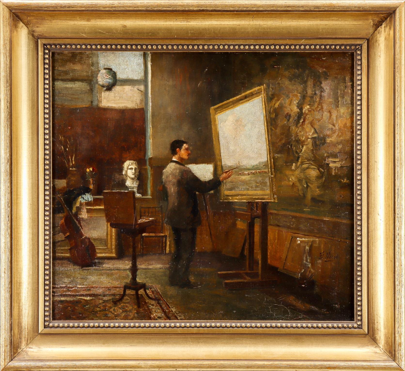 Erskine Nicol Interior Painting - The Artist's Studio