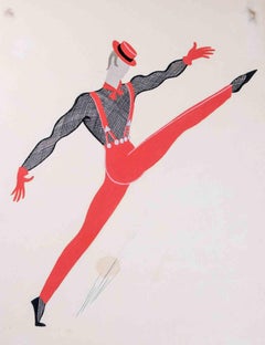 Le danseur -  Tempera par Erté - 1970