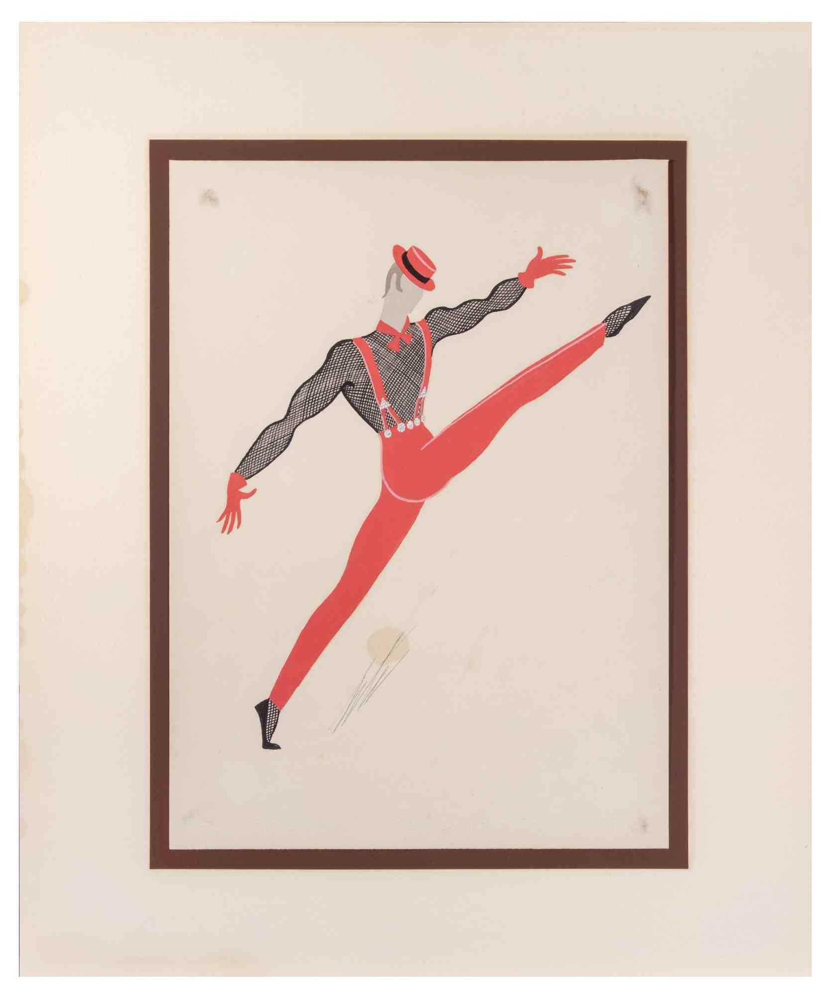 Die Tänzerin ist ein modernes Kunstwerk, das in den 1970er Jahren von Erté (Romain de Tirtoff) geschaffen wurde.

Gemischte Temperamalerei auf Papier.

Handsigniert am unteren Rand.

Provenienz: Koll. G. Carandente, Rom 

Romain de Tirtoff (23.