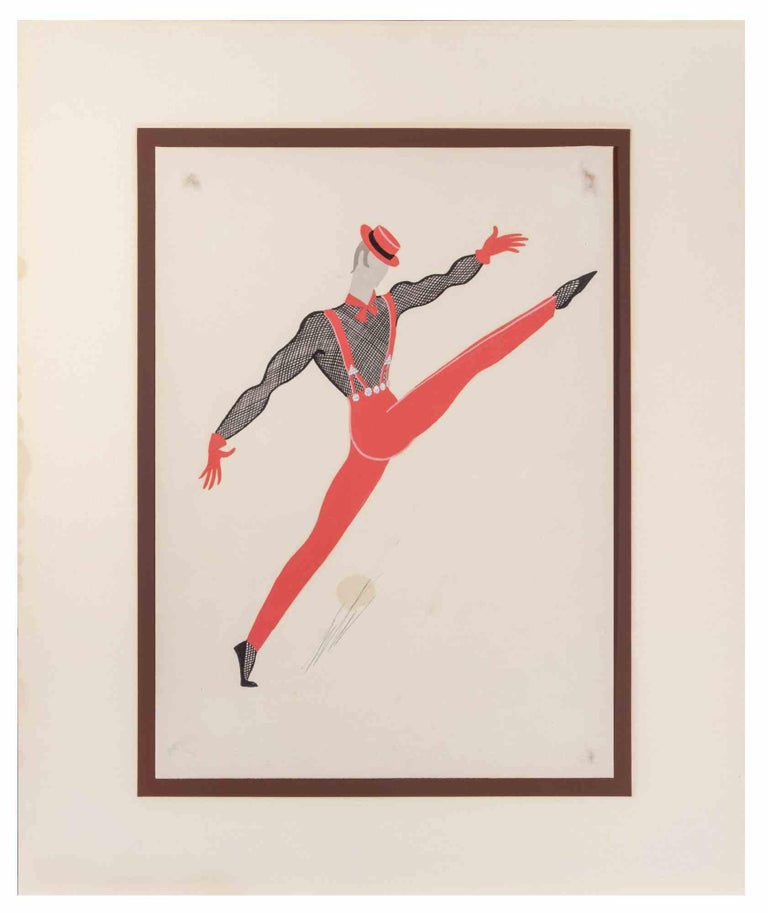 Erté - The Dancer - Tempera by Erté - 1970s For Sale at 1stDibs