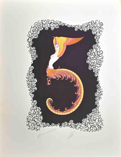 Le 5 - Lithograph by Erté - 1968
