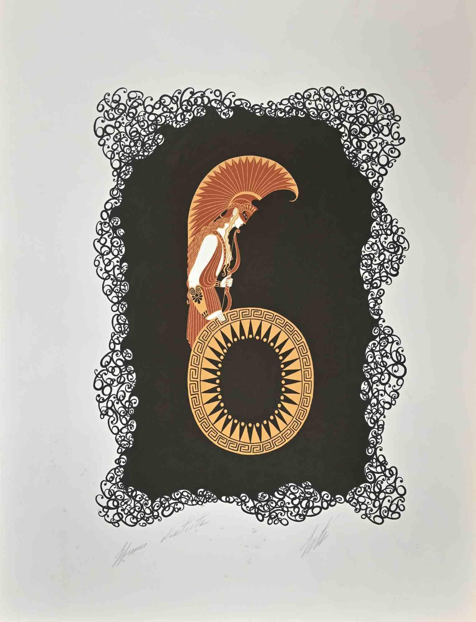 Le 6 is a contemporary artwork realized in 1968 by Erté (Romain de Tirtoff).

Mixed colored lithograph on paper.

The artwork is from the Series "Les Chiffres".

Hand signed on the lower margin.

Artist's proof.

Good conditions

Provenance: