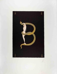 Vintage Letter B - Lithograph by Erté - 1970s