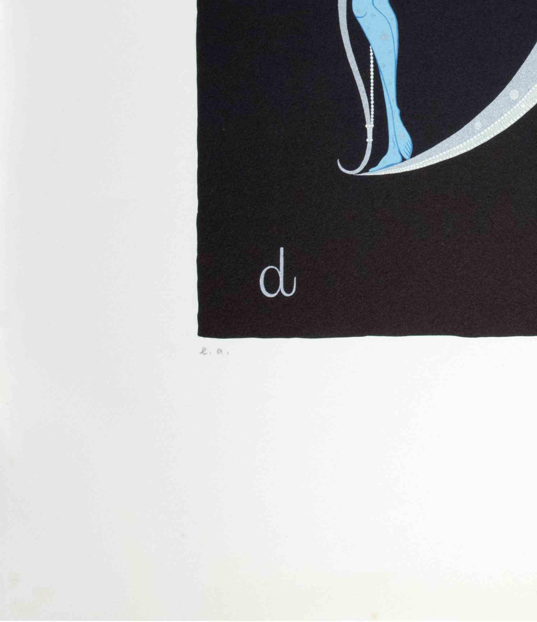 Buchstabe D - Lithographie von Erté - 1970er Jahre im Angebot 2