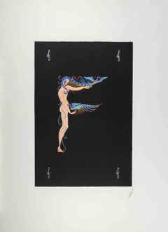 Retro Letter F - Lithograph by Erté - 1970s