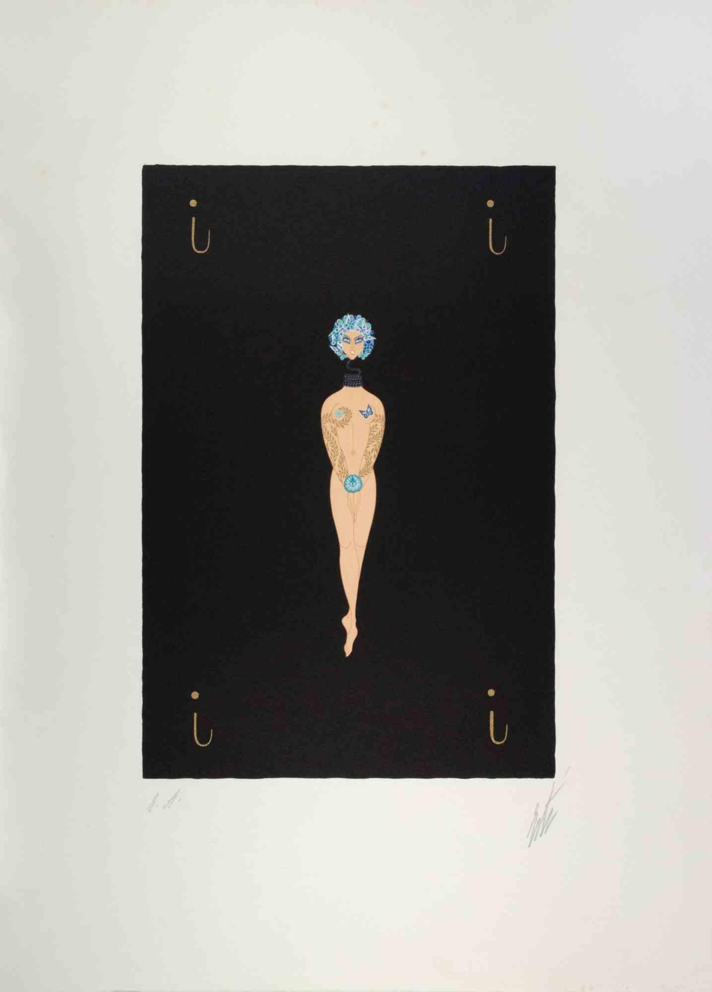 Figurative Print Erté  - Lettre I -  par Ert - 1976