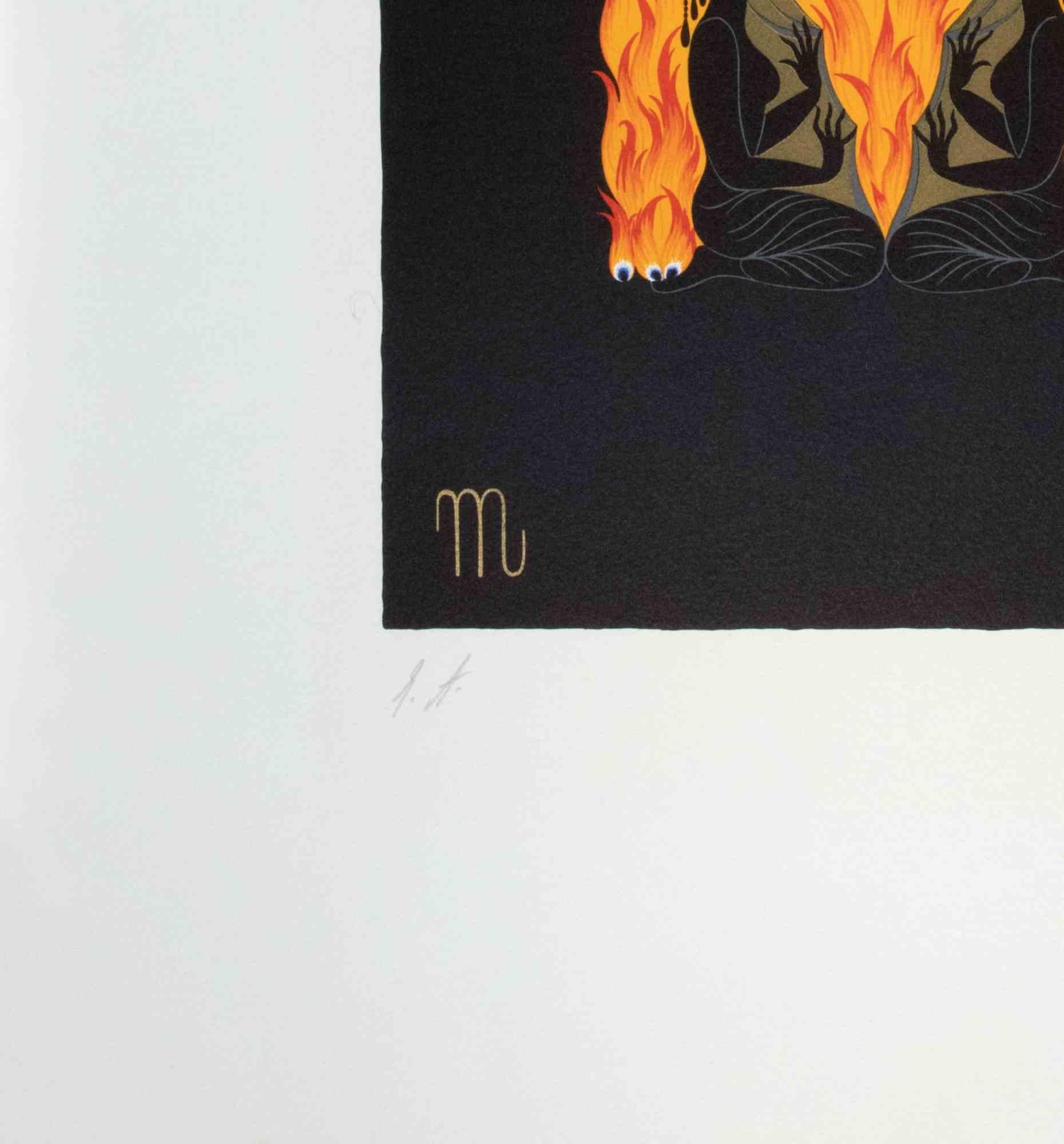 Buchstabe M - Lithographie von Erté - 1970er Jahre im Angebot 1
