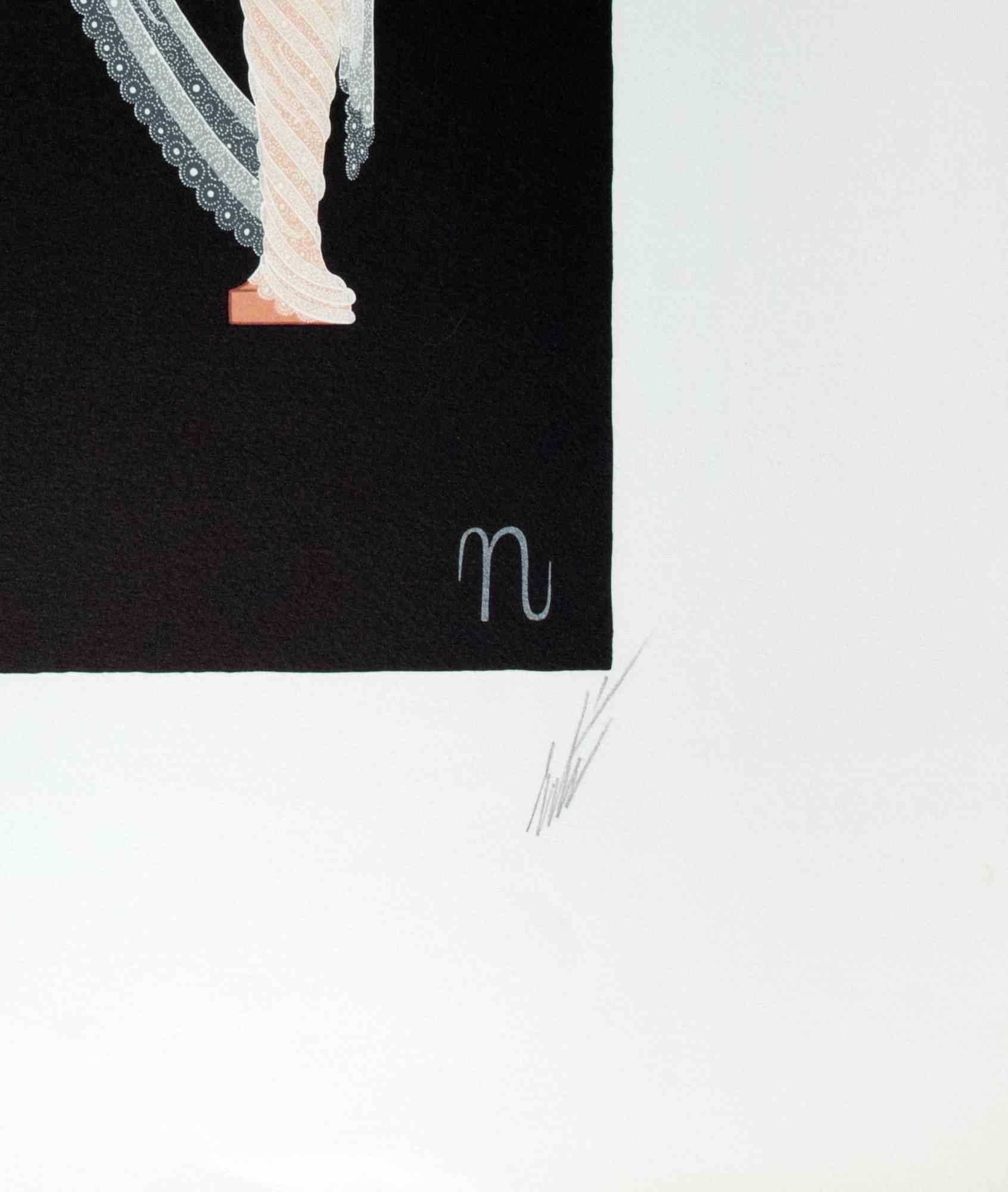Letter N - Lithograph by Erté - 1970s For Sale 1