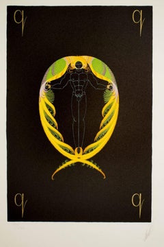 Letter Q - Lithograph and Screen Print by Erté - 1976