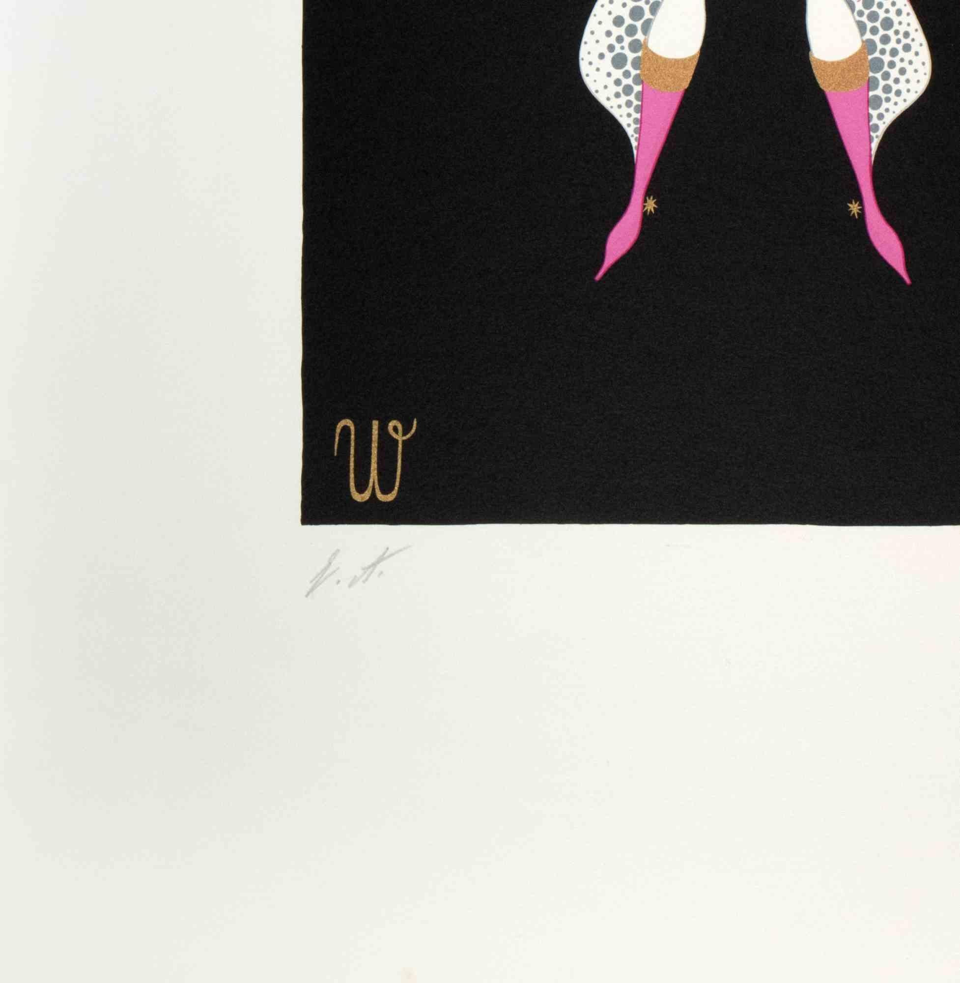 Letter W - Lithograph by Erté - 1970s For Sale 2
