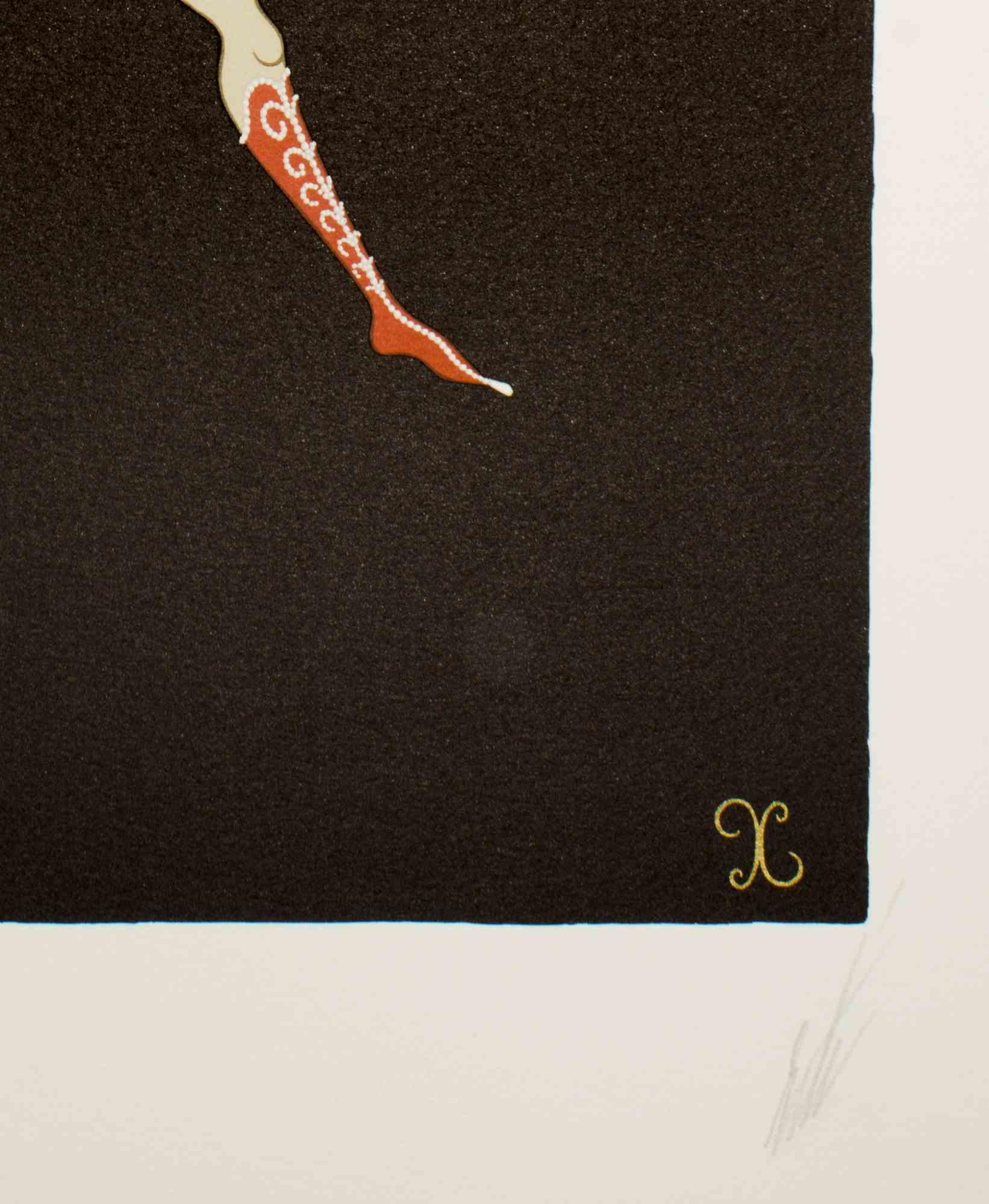 Lettre X - Lithographie et sérigraphie par Erté - 1976 en vente 1