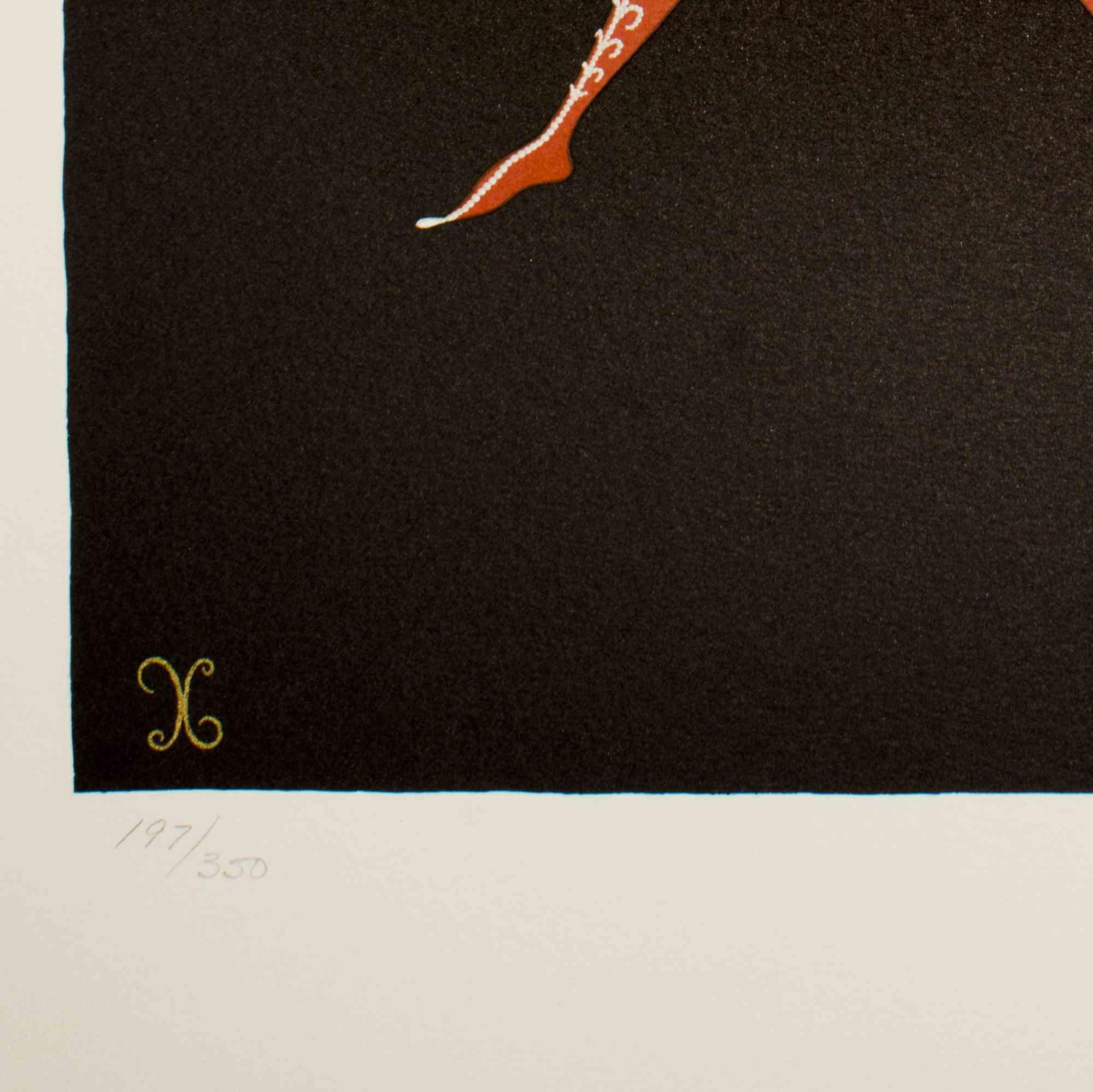Letter X - Lithograph and Screen Print by Erté - 1976 For Sale 2
