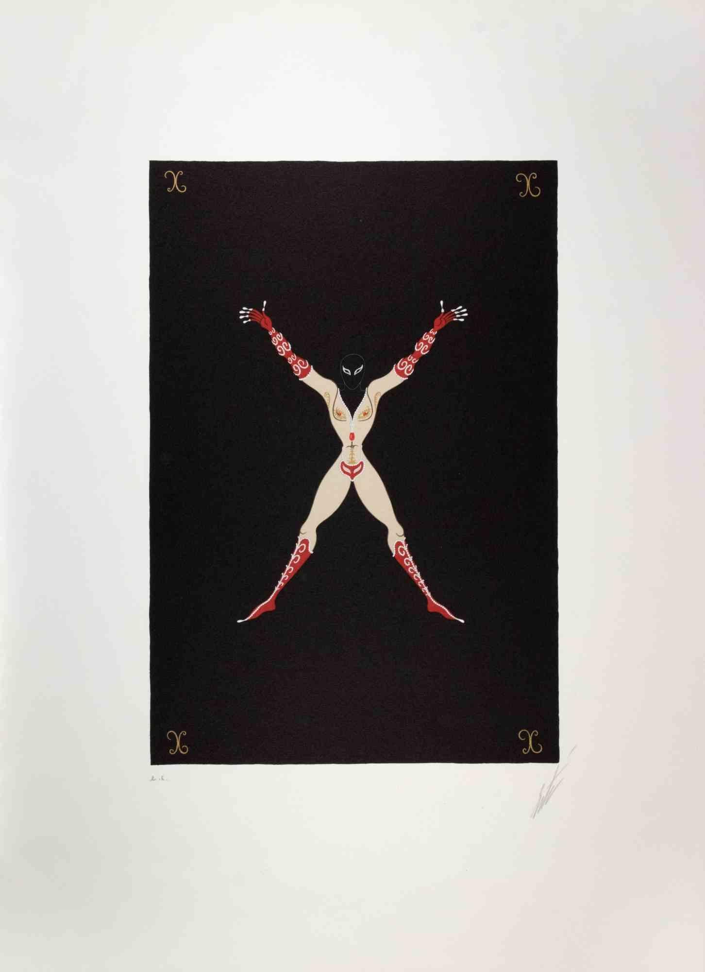 Letter X - from the suite Letters of the Alphabet is a contemporary artwork realized by Erté (Romain de Tirtoff).

Lithograph and Screen Print.

The artwork is from the suite "Letters of the Alphabet", 1976.

Hand signed on the lower margin. Artist