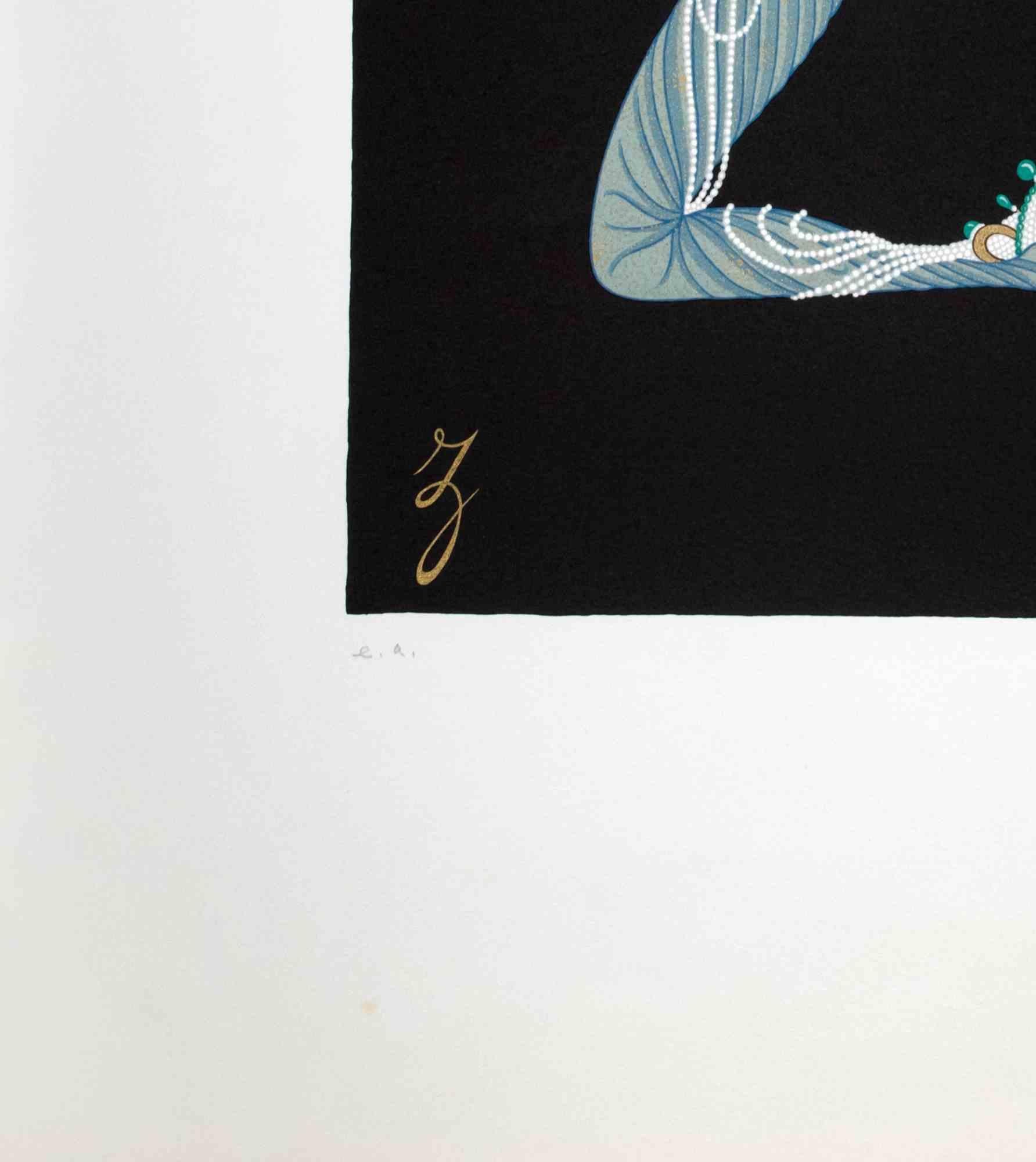 Letter Z - from the suite Letters of the Alphabet is a contemporary artwork realized by Erté (Romain de Tirtoff).

Lithograph and Screen Print.

The artwork is from the suite 