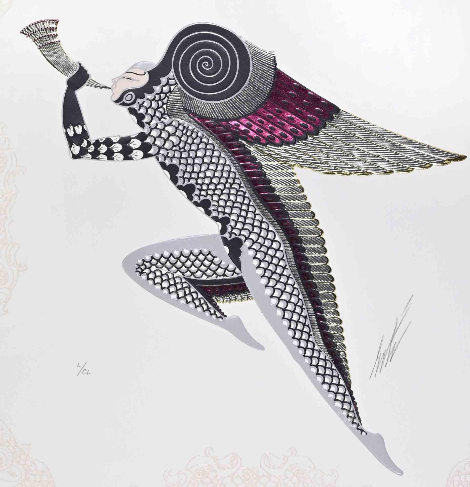 Zephyr I - Lithograph and Screen Print by Erté - 1985 For Sale 1