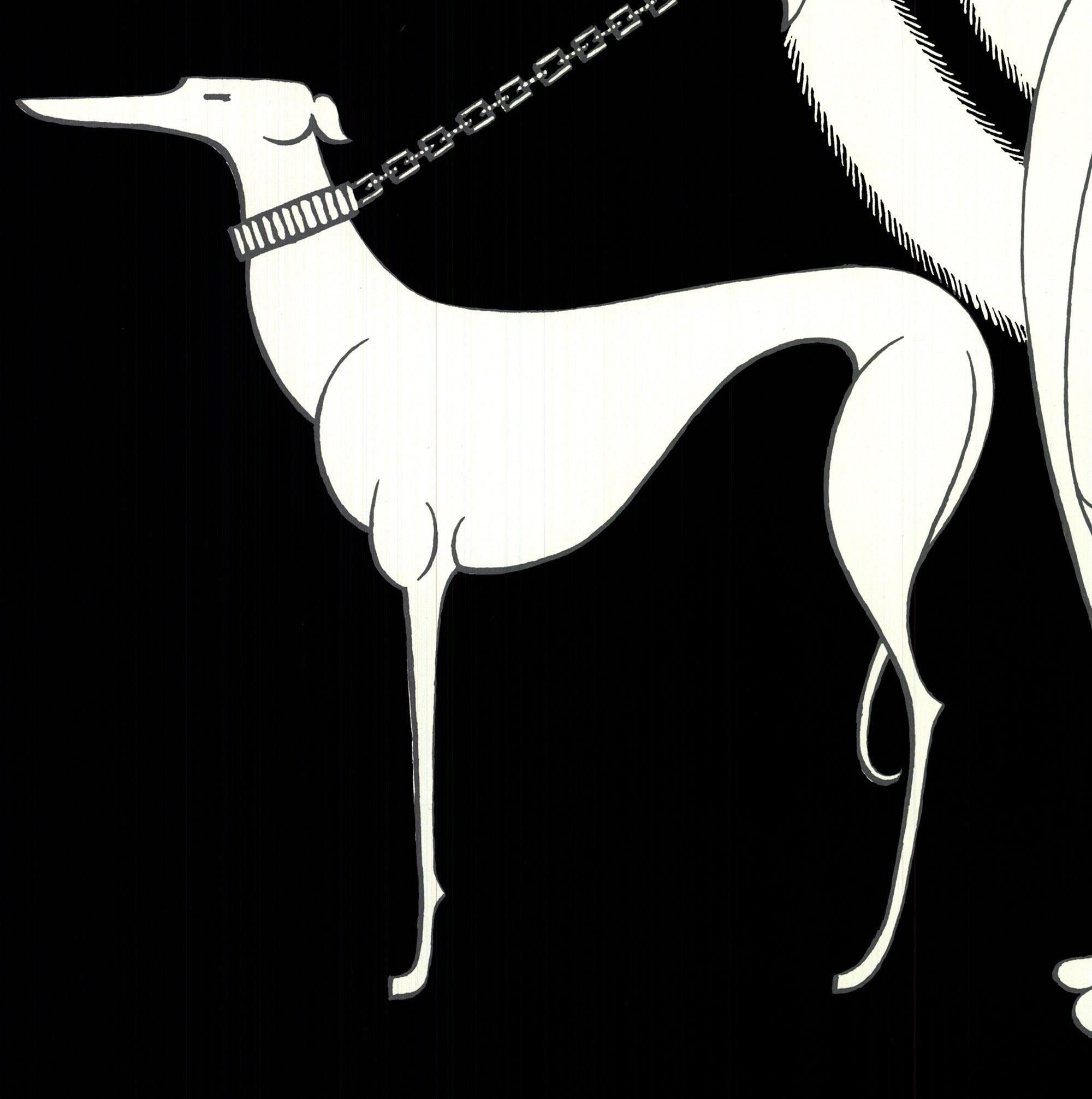 1982 Erte 'Symphony in White (Proscenium)' Art Deco Black & White, Brown France 1