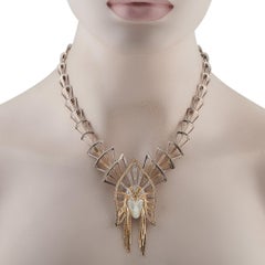 Erte 14K Yellow Gold, Silver Mother of Pearl Necklace ER11-122325