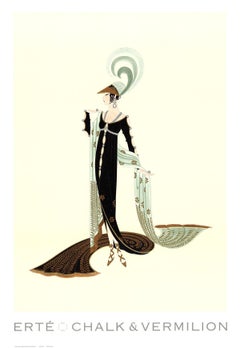 1992 After Erte 'Directoire' Art Deco Multicolor USA Offset Lithograph