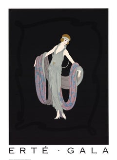 1995 Erte 'Gala' Art Deco Multicolor, Gray, Black USA Offset Lithograph