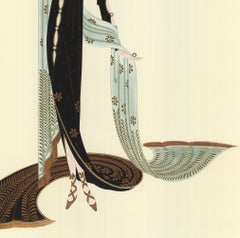 Erte 'Directoire' Art Deco Offset Print, Vintage, 1990s, Unframed
