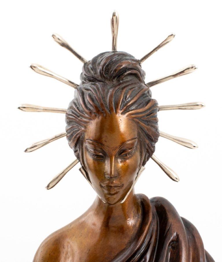 Patinierte Bronzeskulptur „Aphrodite“ von Erte, 1986 (Art déco) im Angebot
