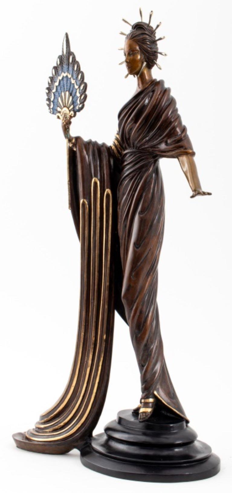 Patinierte Bronzeskulptur „Aphrodite“ von Erte, 1986 (20. Jahrhundert) im Angebot