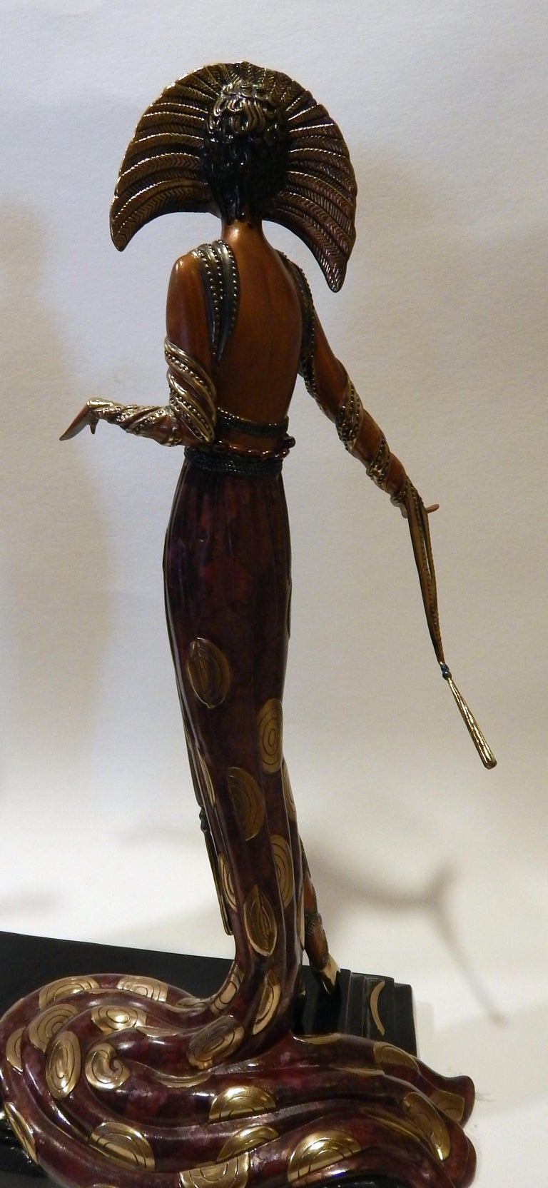 Erte Art Deco Bronze Sculpture 1990, Two Vamps For Sale at 1stdibs