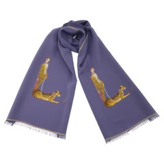 Erté Art Deco Lady & Leopard Silk Scarf