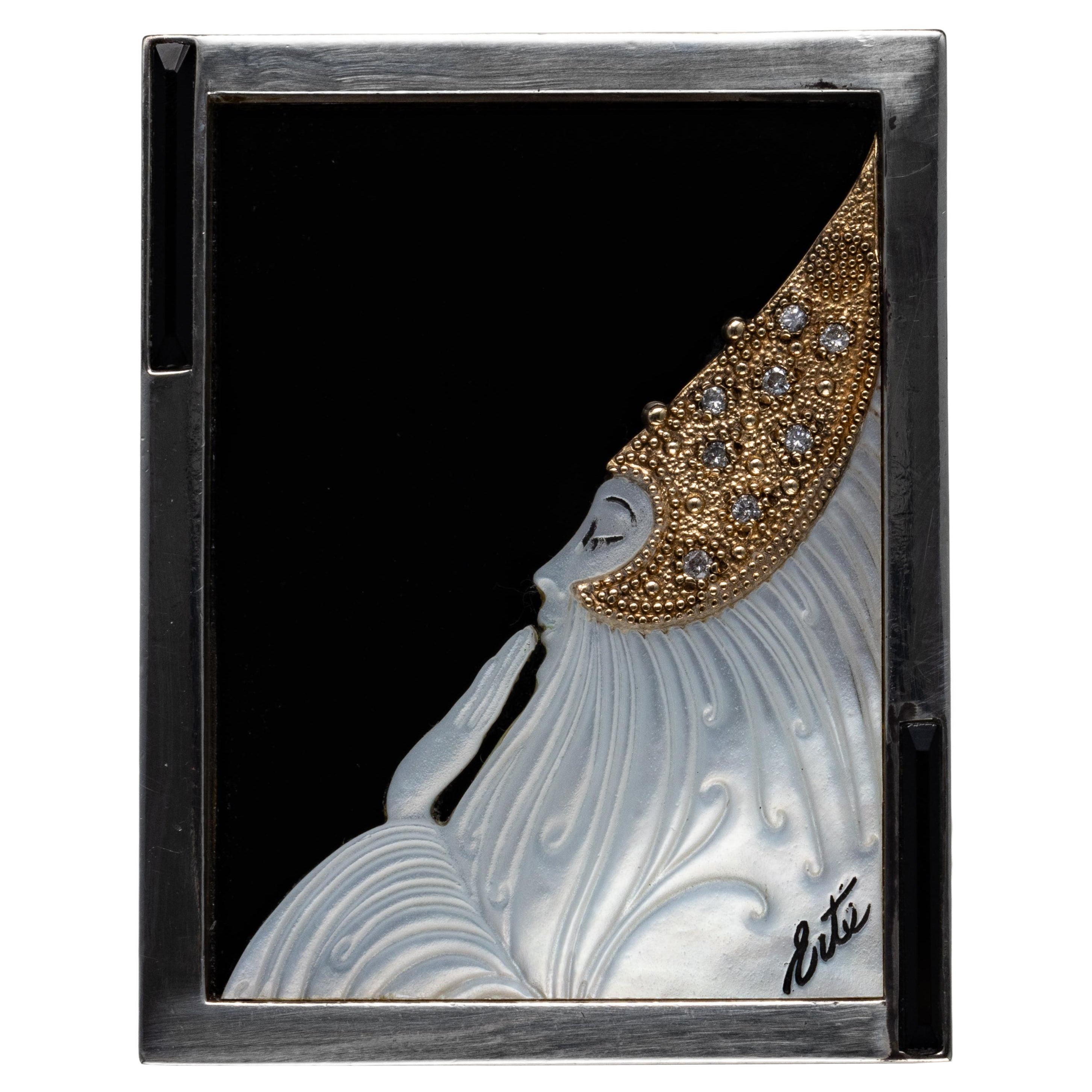 Erté Art Deco Style "Beloved Brooch", Circa 1980s USA Only