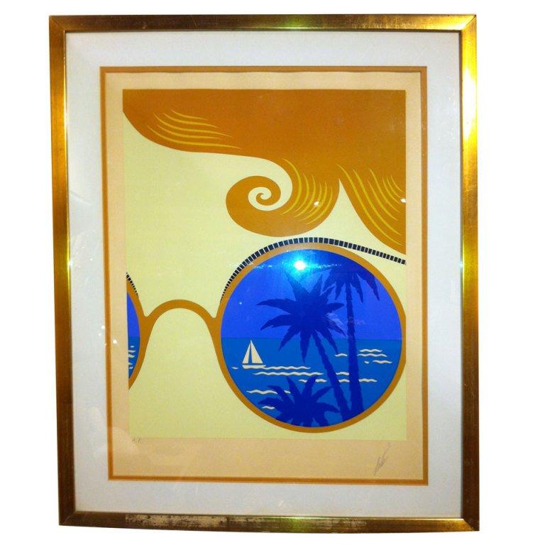 Erte Artist Proof Winter Resort Nice Rare Size For Sale