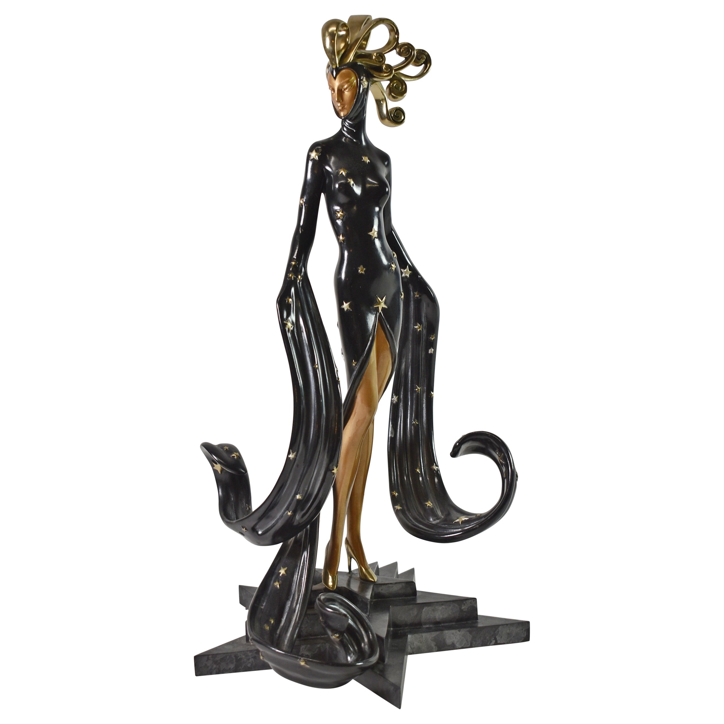 Erte "Bal Tabarin" Femme Du Monde Bronze Sculpture