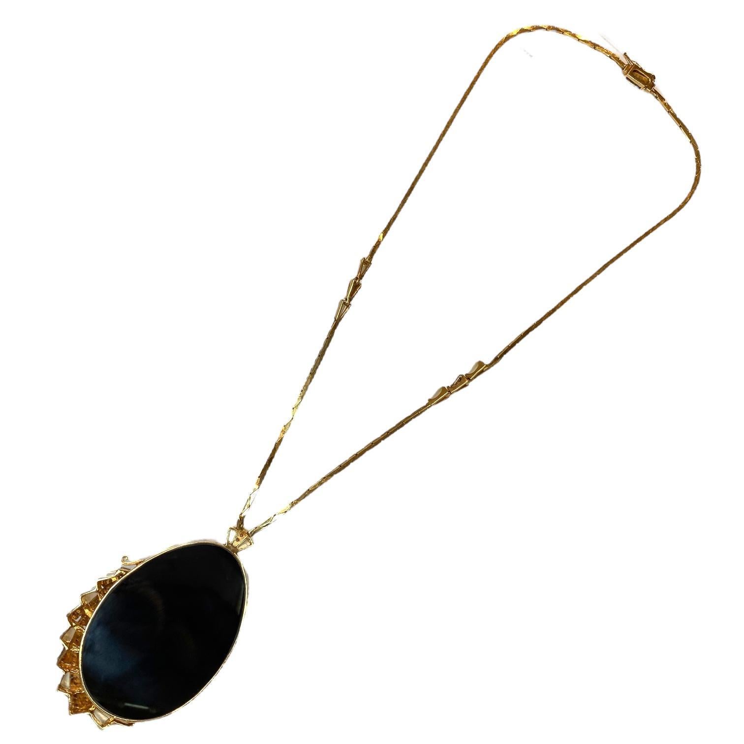 Mixed Cut Erté Beauty and the Beast 14K Yellow Gold Necklace
