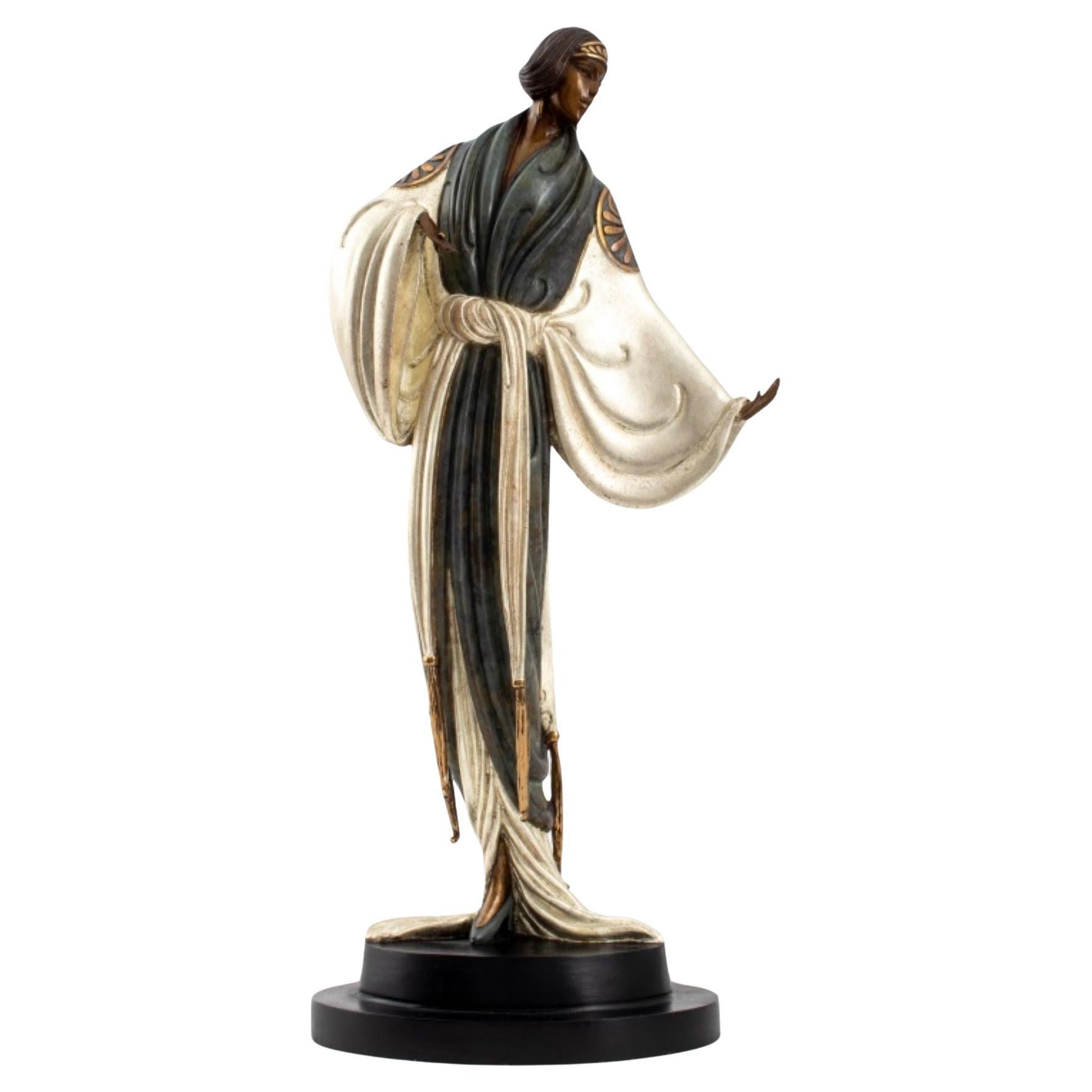 Erte "Belle de Nuit" Patinated Bronze Figure, 1987 For Sale