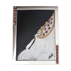 Erte Beloved Gold Silver and Gem Set Brooch