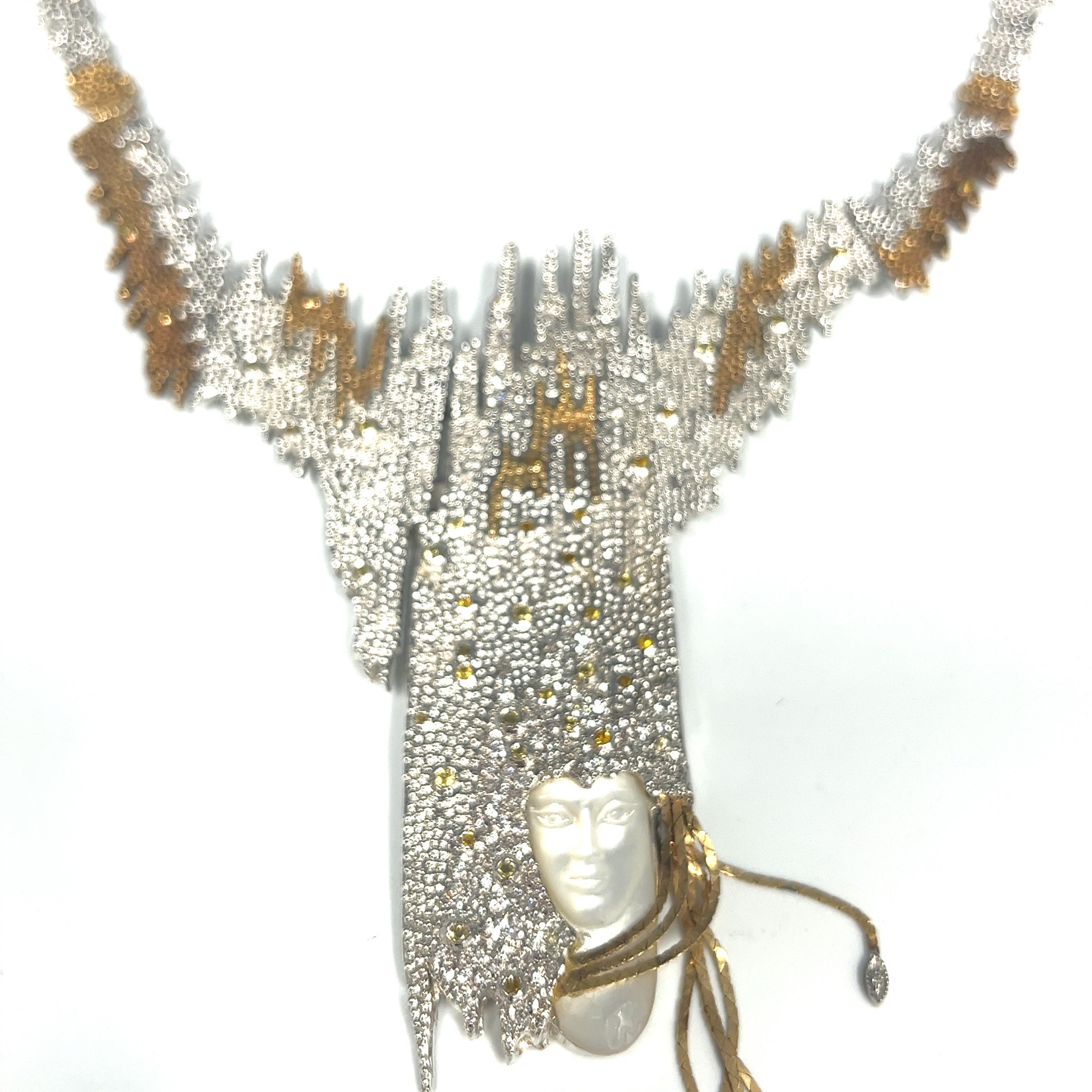 Women's Erte Brooch Necklace 