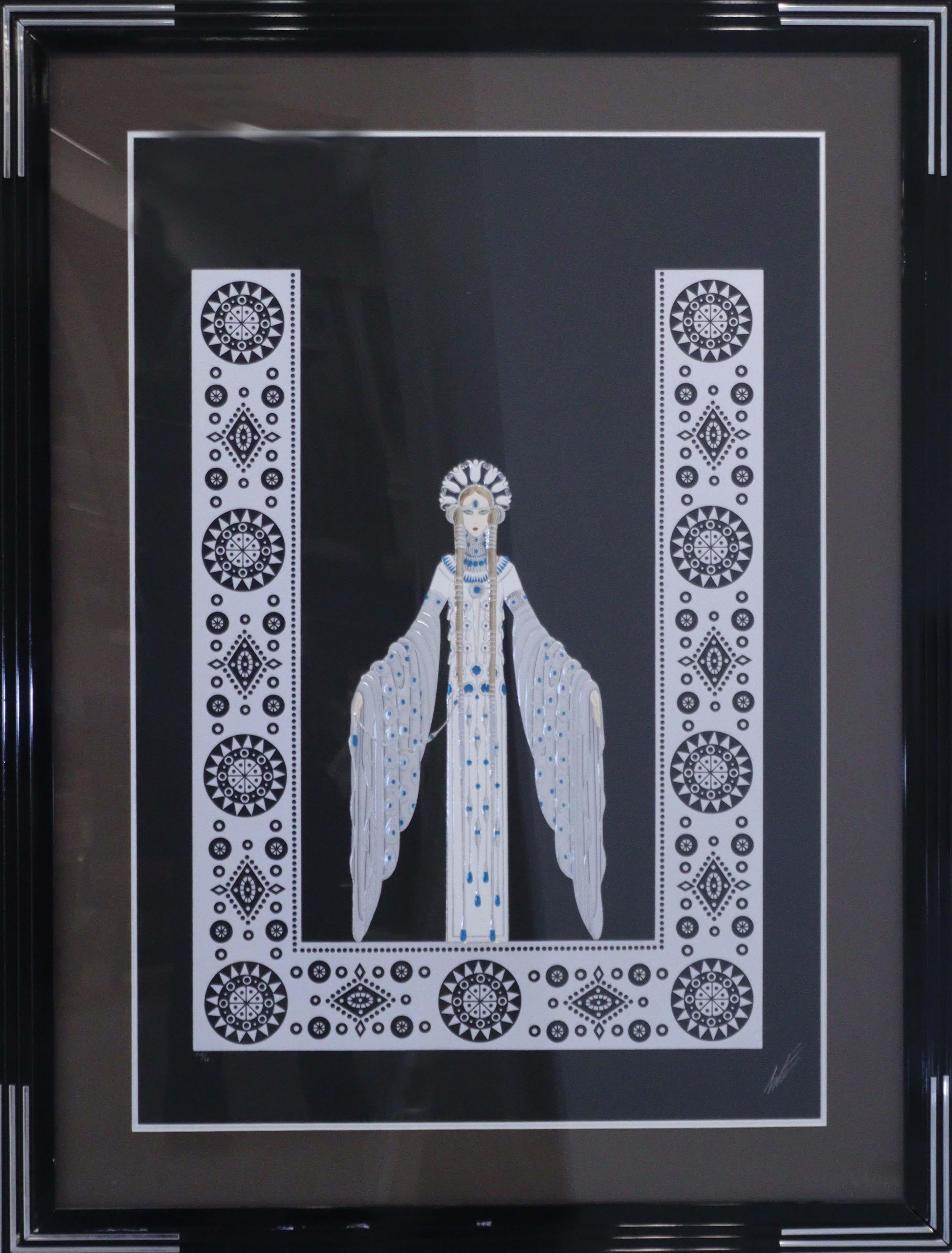 Erte Byzantine Framed Signed Numbered Embossed Serigraph Art Deco In Good Condition In Keego Harbor, MI