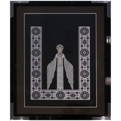 Erte Byzantine Framed Signed Numbered Embossed Serigraph Art Deco