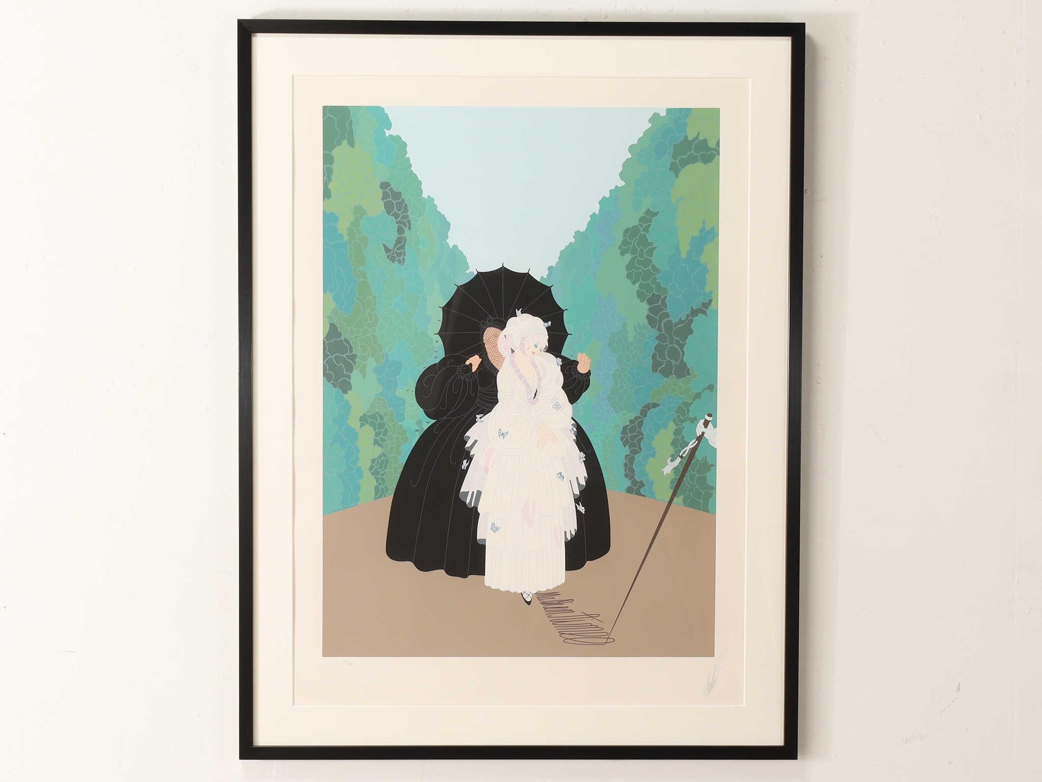 Mid-Century Modern Erte Debutante Serigraph 1980's For Sale
