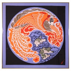 Erte "Dream Voyage" Art Deco Framed Silk Scarf