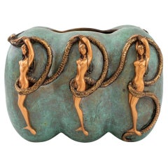 Erte "Eve" Patinated Bronze Bowl, 1989