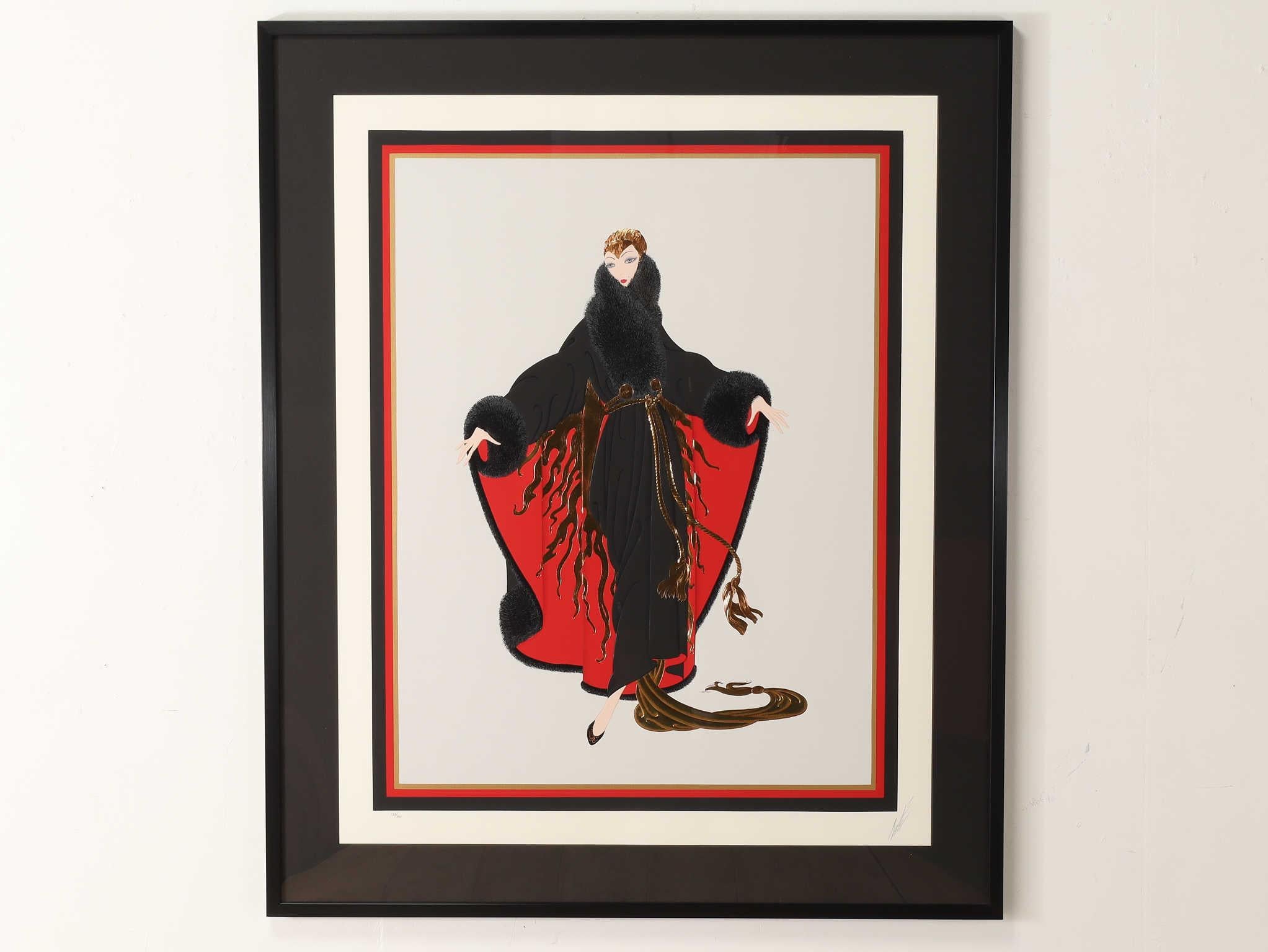 Mid-Century moderno Erte Faubourg St. Honore Serigrafia anni '80 in vendita