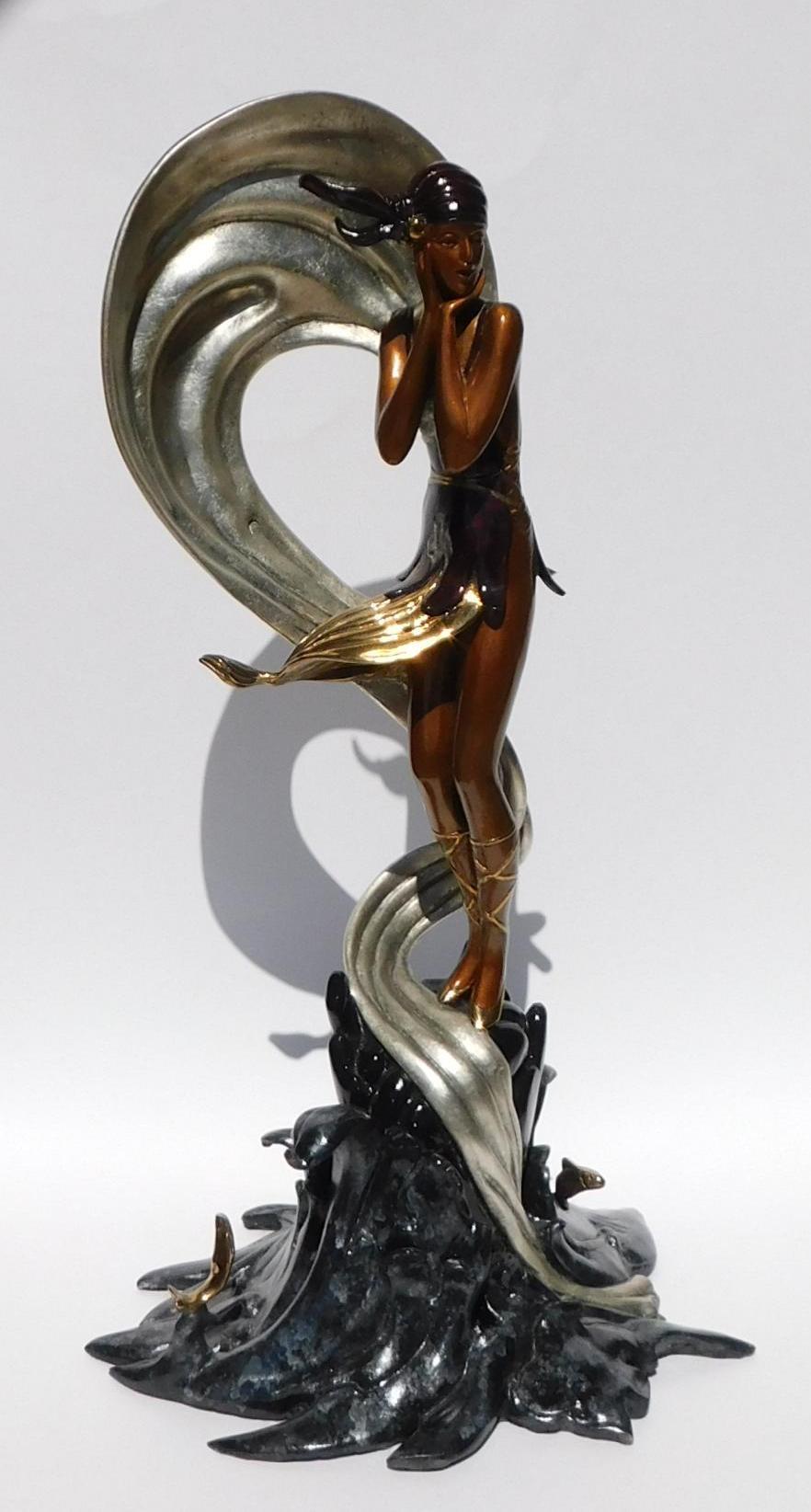 Cast Erte Figurative Bronze Sculpture, 1988 - 