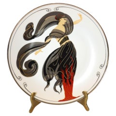 Erté "Flames of Love" Sevenarts Porcelain Collector Plate Romain de Tirtoff
