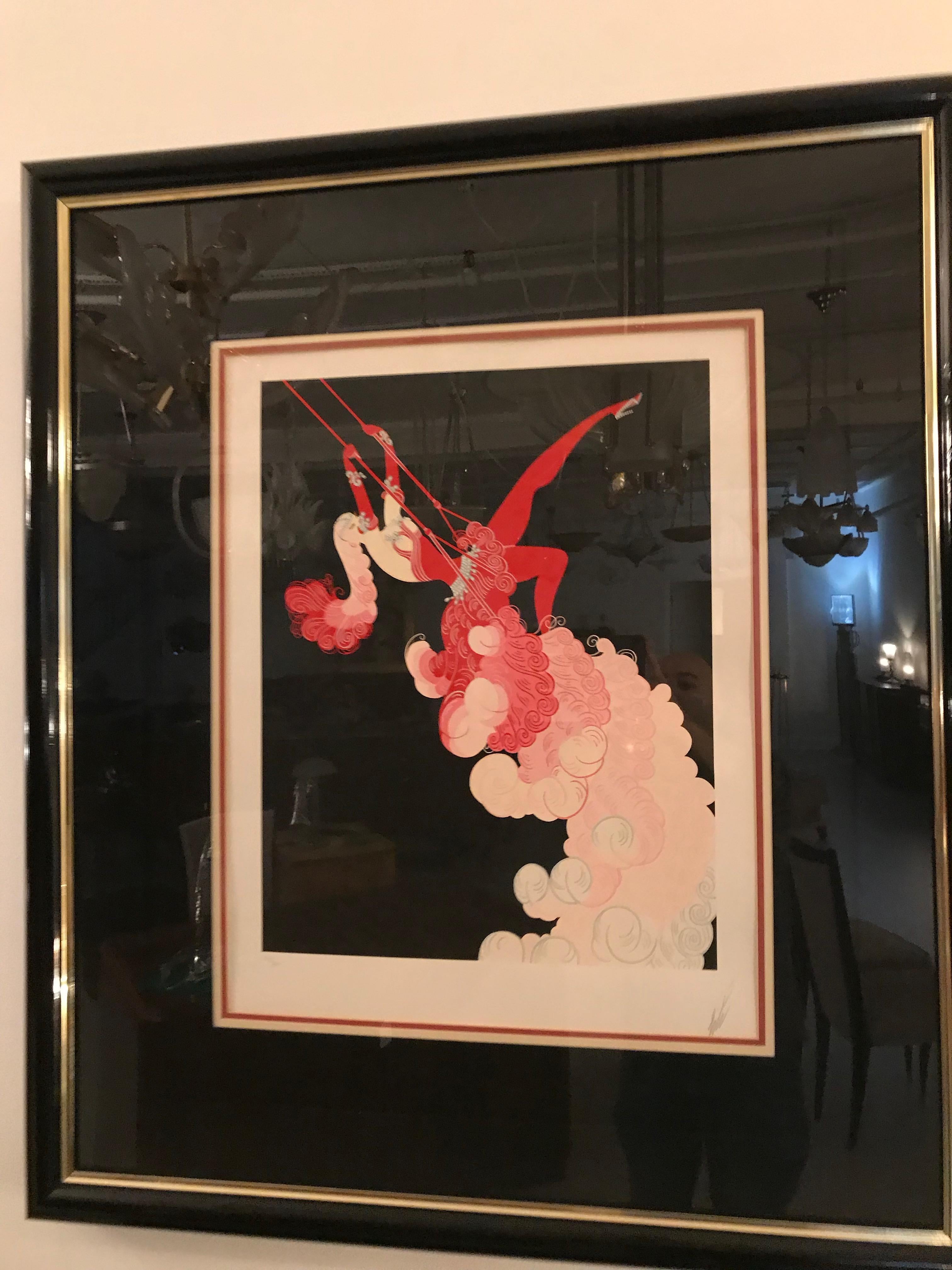 Erte ‘French, 1892-1990’ the Trapeze In Excellent Condition For Sale In North Bergen, NJ