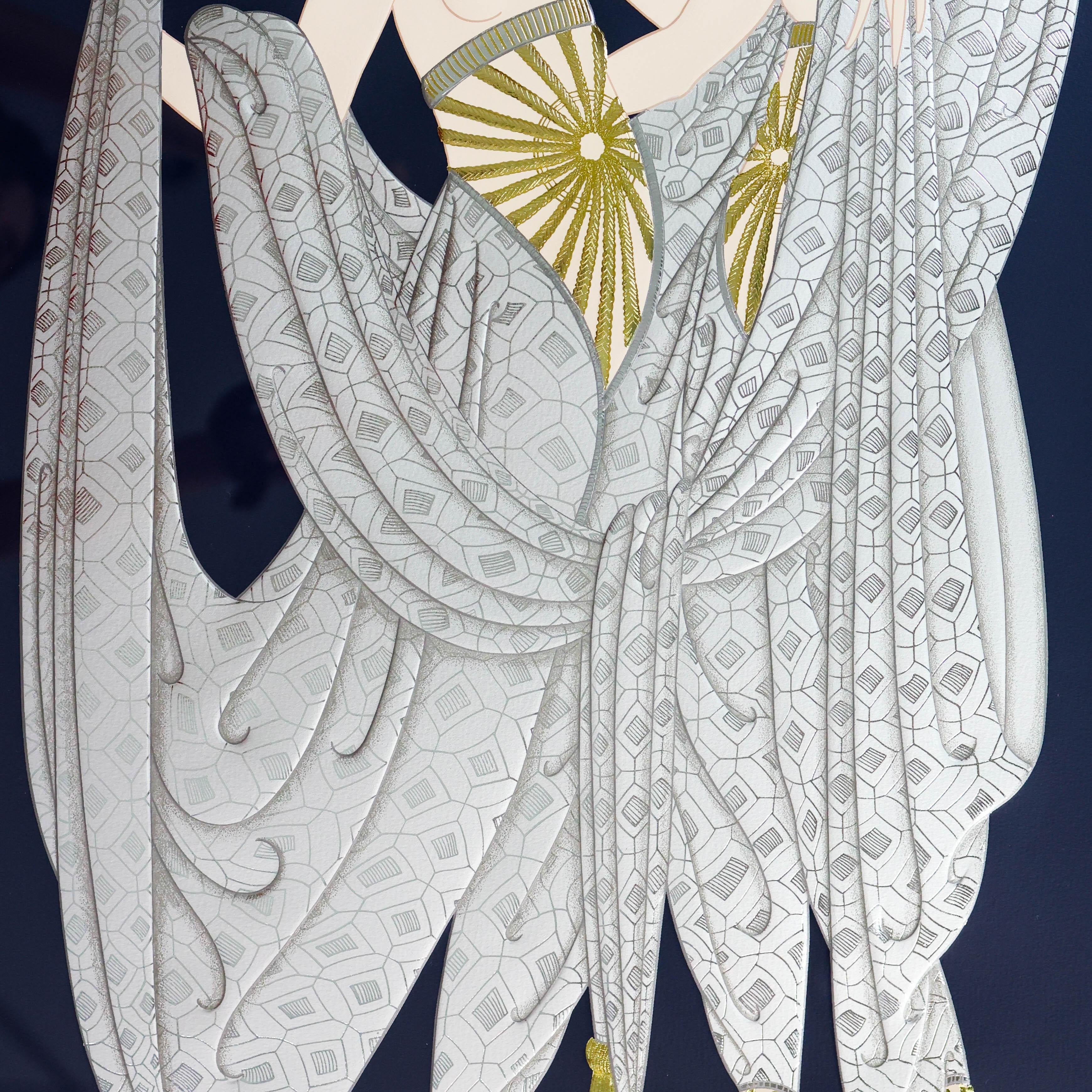 International Style Erté 'TWINS', Serigrafia impressa, firmata e numerata, 1987 in vendita