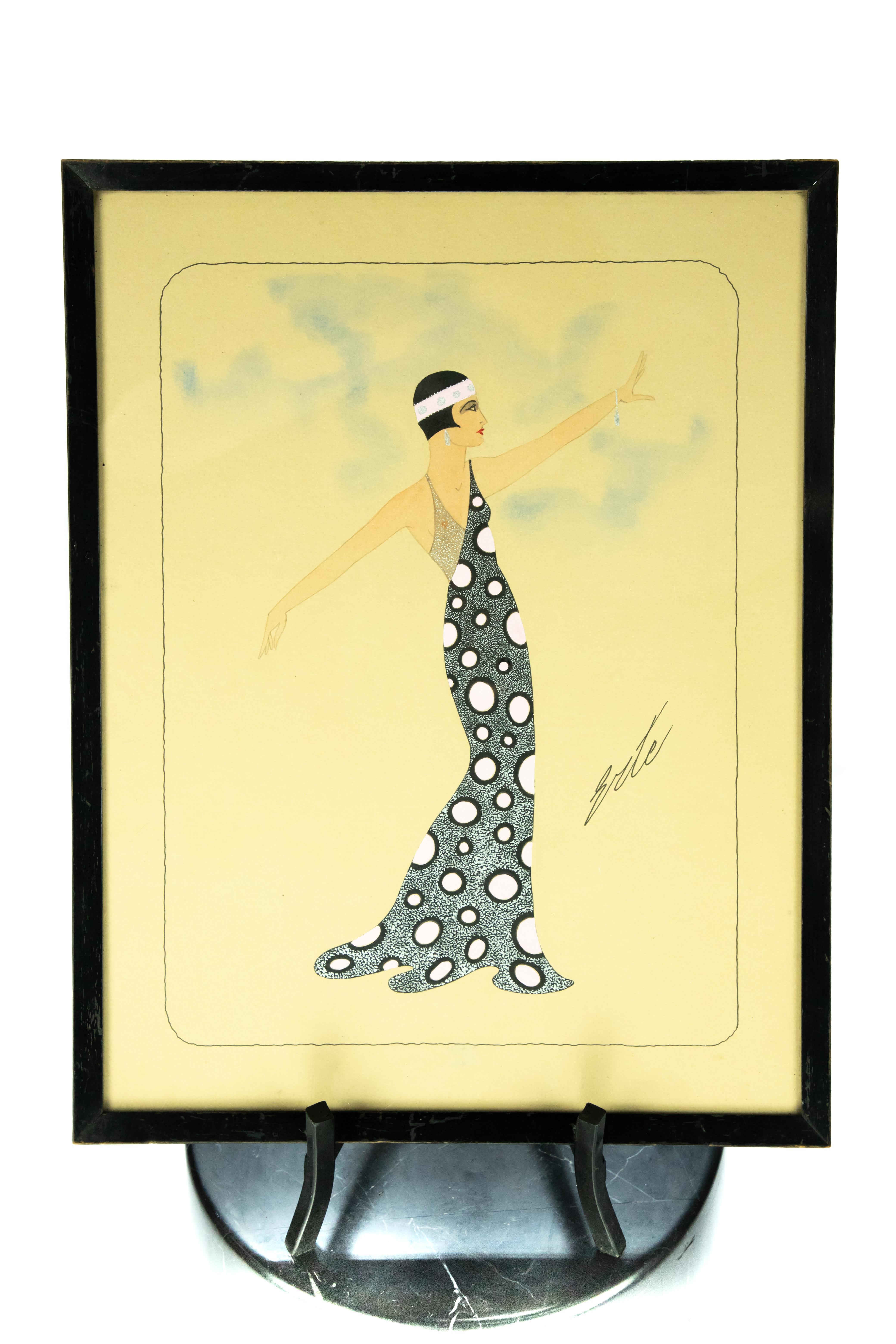Erté was a Russian artist and designer known for his glamorous opera sets, jewelry, costumes, and graphic arts. His work is quintessentially emblematic of the Art Deco style in its use of tapering lines and simplified ornamentation inspired by the