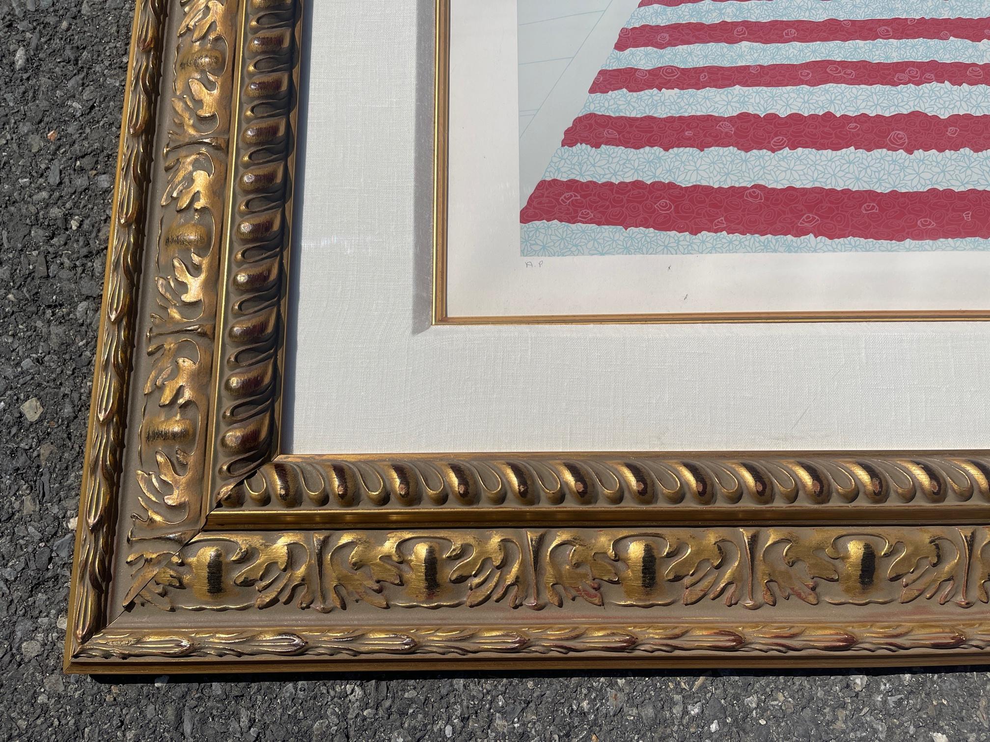 Serigraphie ROMAIN DE TIRTOFF von Erte Lafayette, ca. 1970er-Jahre 1980er-Jahre. Es handelt sich um einen AP (Künstlerabzug) In wunderbarem Zustand. Anfangs gerahmt in einem goldenen Rahmen. Art-Déco-Stil, tolle Farben auf diesem.
Ein Pseudonym von
