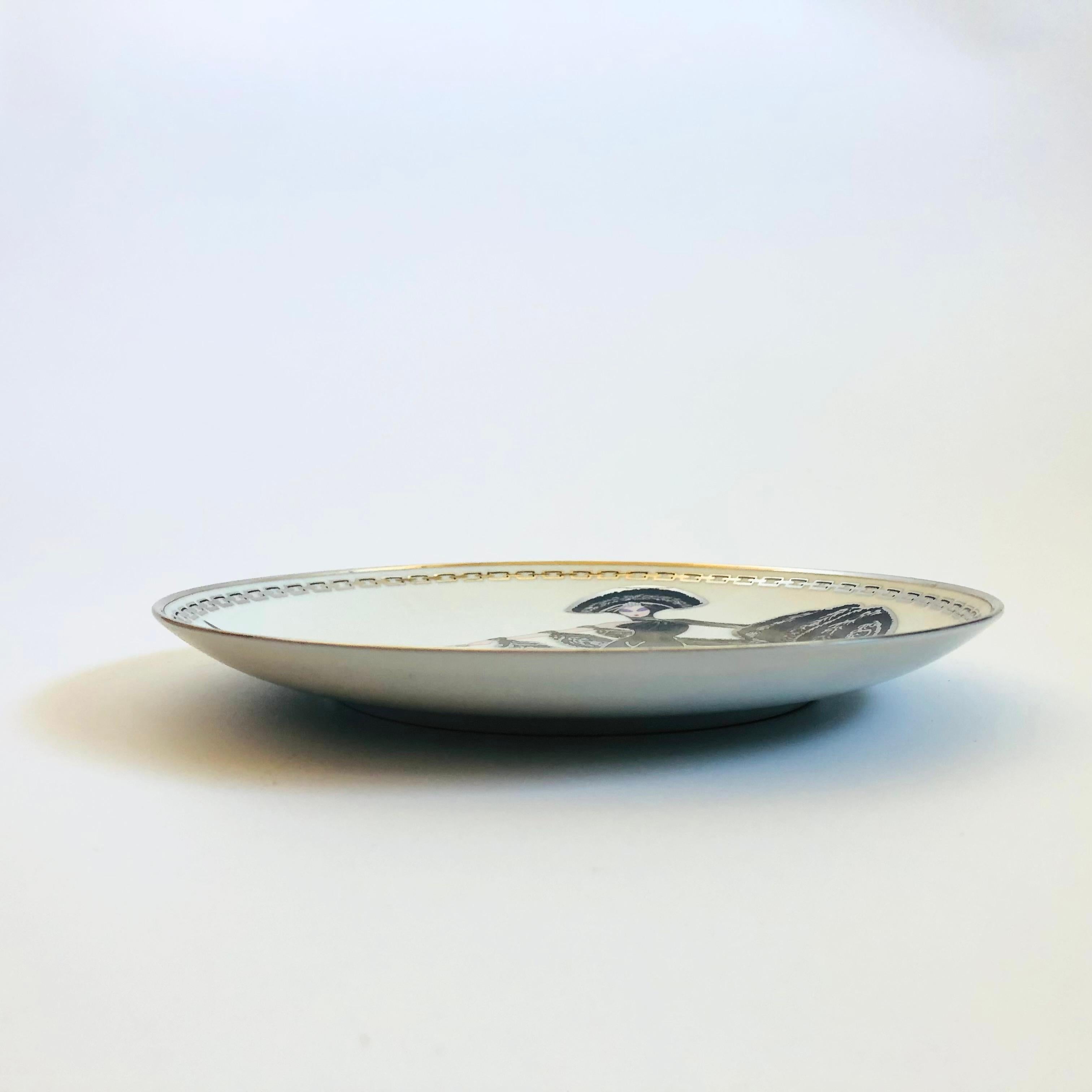 Post-Modern Erte Limited Edition Porcelain Plate - Symphony in Black